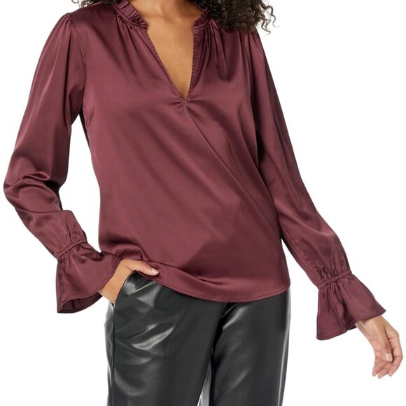 S PAIGE Laurin Blouse in Dusty Cherrywood Long Bell Sleeve NTW - Picture 4 of 4
